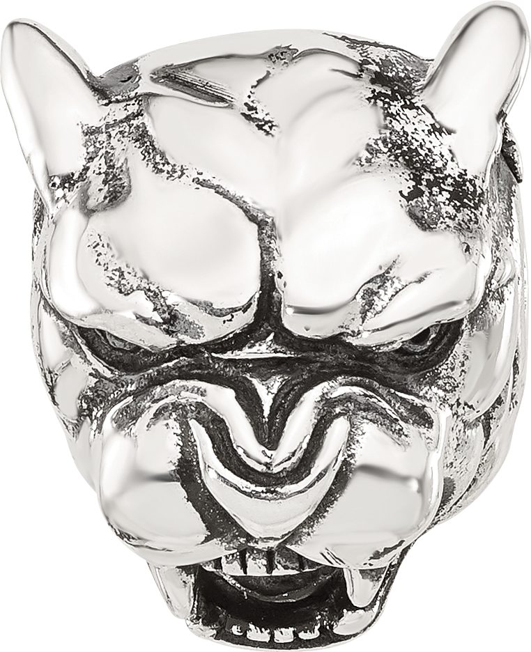Reflection Beads Sterling Silver Antiqued Panther Head Hinged Bead - Sophia Jewelers