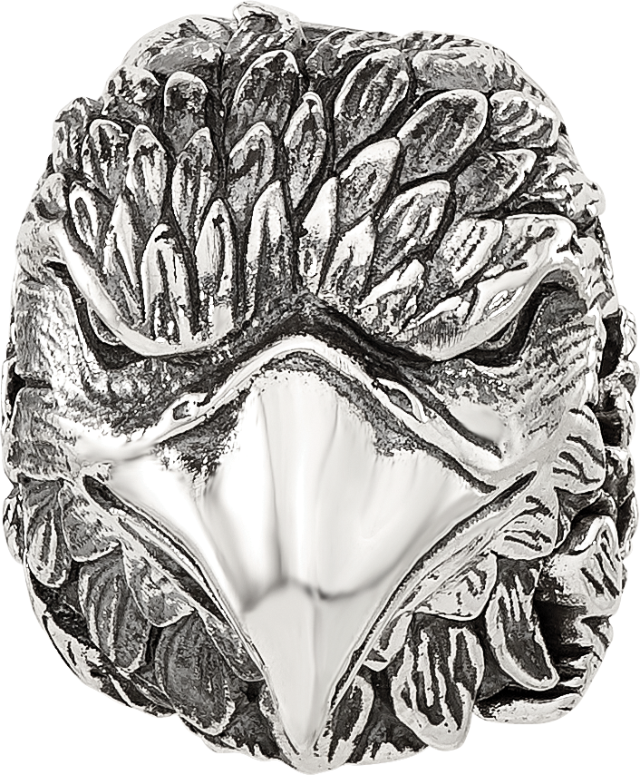 Sterling Silver Reflections Antiqued Eagle Head Hinged Bead
