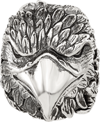 Sterling Silver Reflections Antiqued Eagle Head Hinged Bead
