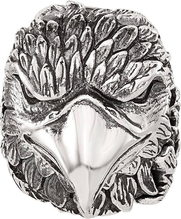 Reflection Beads Sterling Silver Antiqued Eagle Head Hinged Bead - Sophia Jewelers