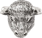 Reflection Beads Sterling Silver Antiqued Fighting Bull Head Hinged Bead - Sophia Jewelers