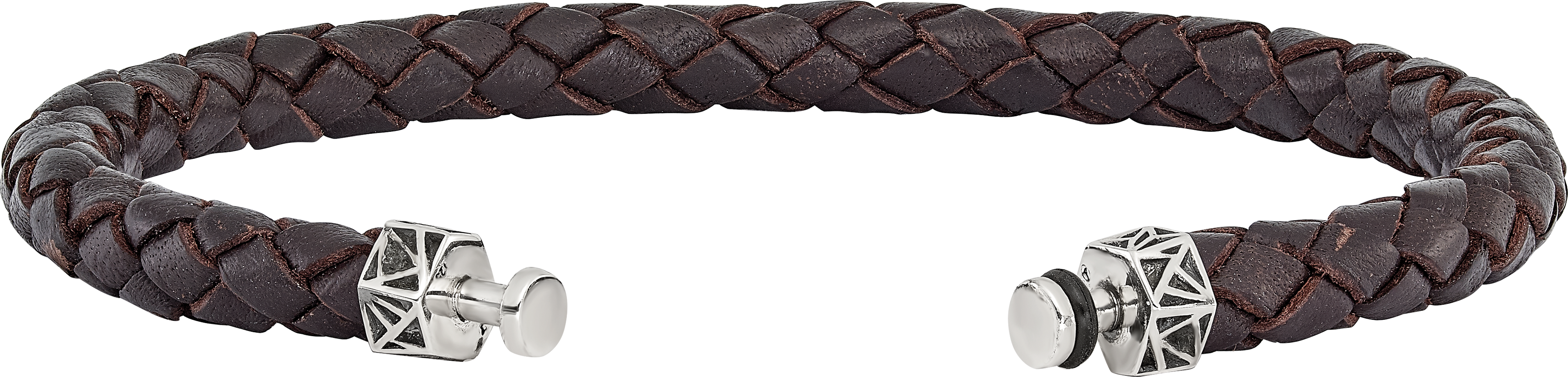 Sterling Silver Reflections 6mm Brown Gen. Leather 8.5in Bracelet/Bead not included, sold seperately