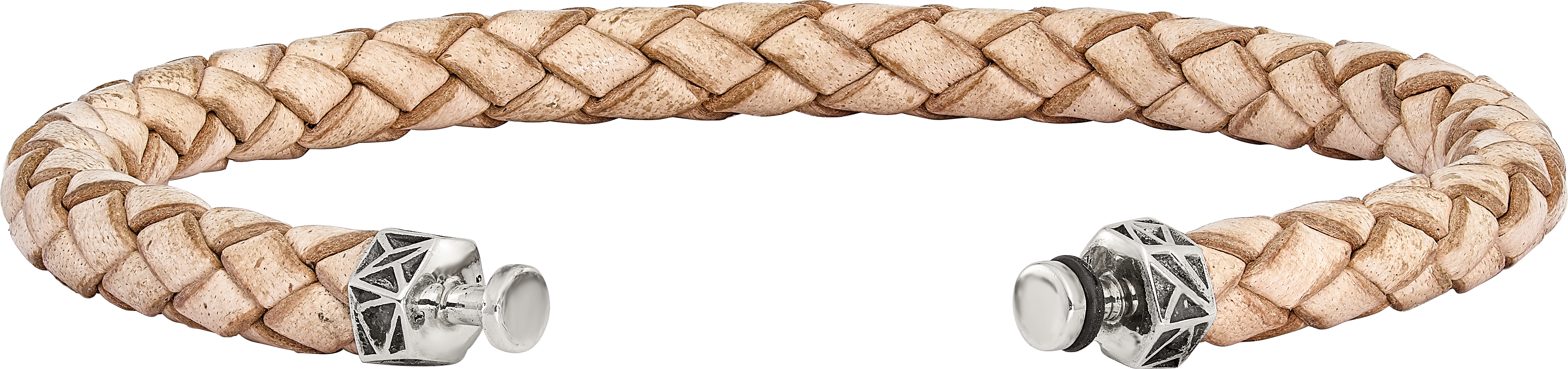 Sterling Silver Reflections 6mm Tan Gen. Leather 8.5in Bracelet/Bead not included, sold seperately