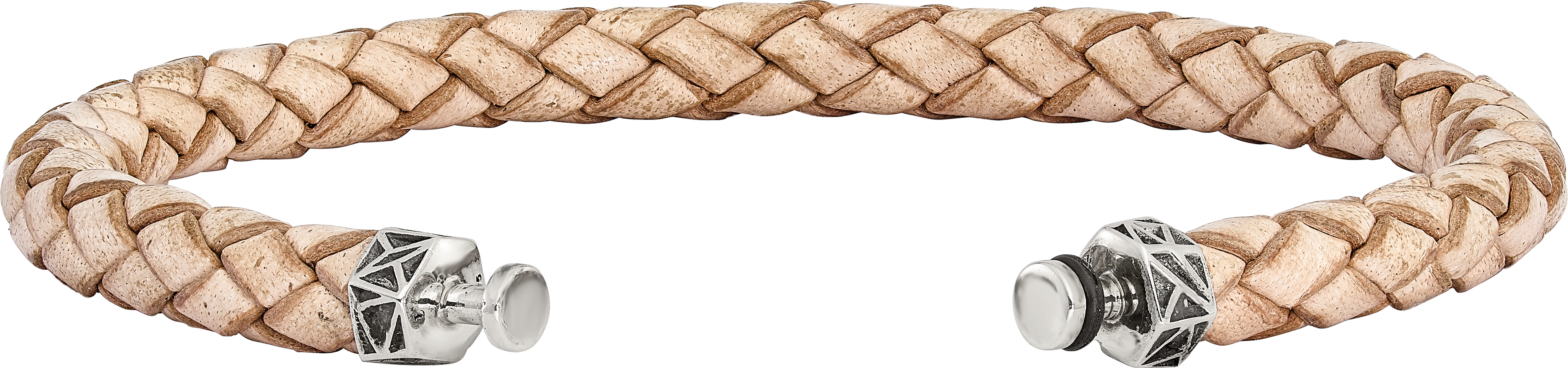 Sterling Silver Reflections 6mm Tan Gen. Leather 8.5in Bracelet/Bead not included, sold seperately