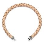 Sterling Silver Reflections 6mm Tan Gen. Leather 8.5in Bracelet/Bead not included, sold seperately