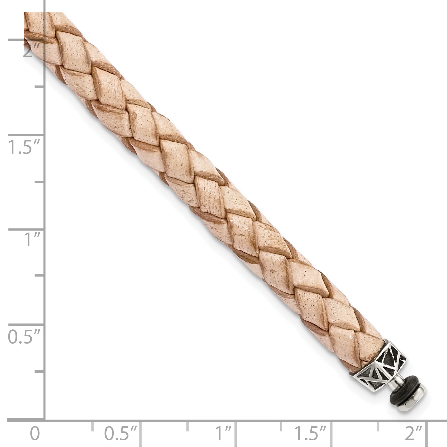 Sterling Silver Reflections 6mm Tan Gen. Leather 8.5in Bracelet/Bead not included, sold seperately