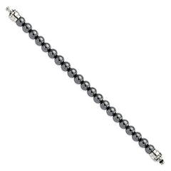 Sterling Silver Reflections 10mm Hematite Beaded 8.5in Bracelet/Bead not included, sold seperately