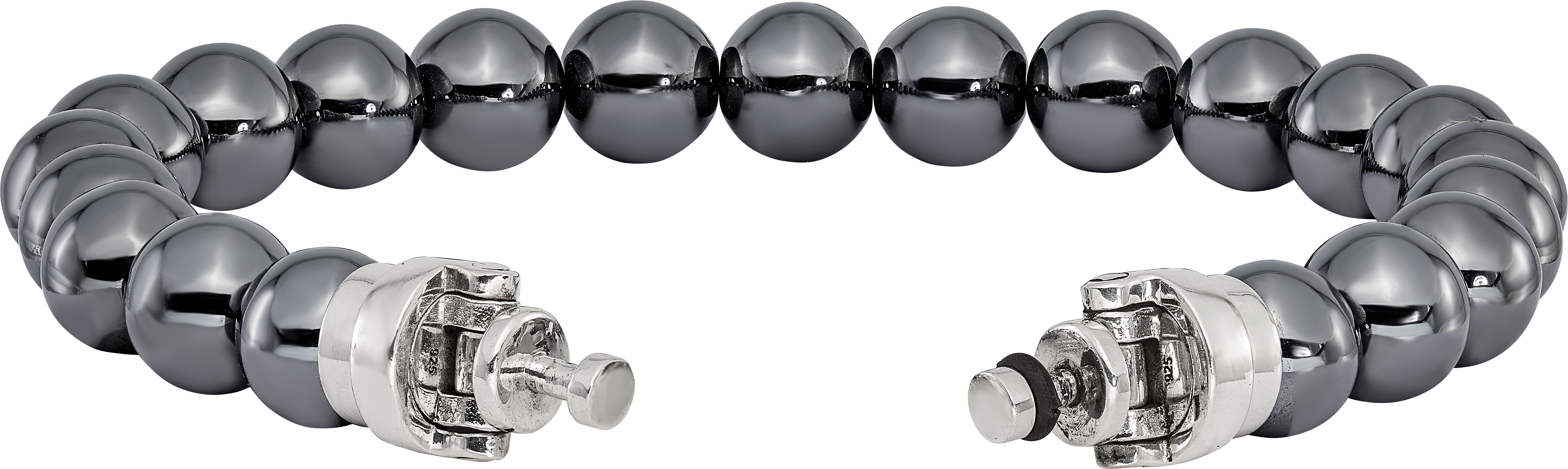 Sterling Silver Reflections 10mm Hematite Beaded 8.5in Bracelet/Bead not included, sold seperately