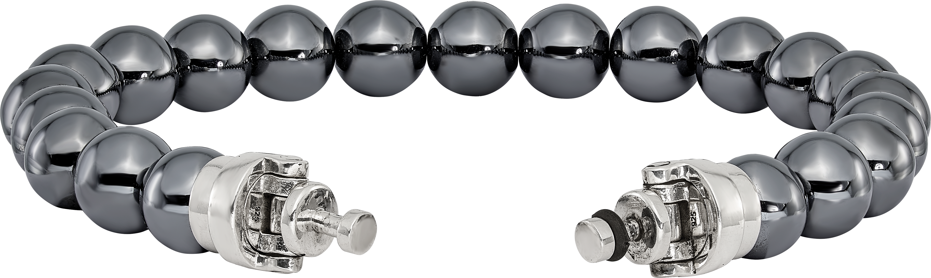 Sterling Silver Reflections 10mm Hematite Beaded 8.5in Bracelet/Bead not included, sold seperately