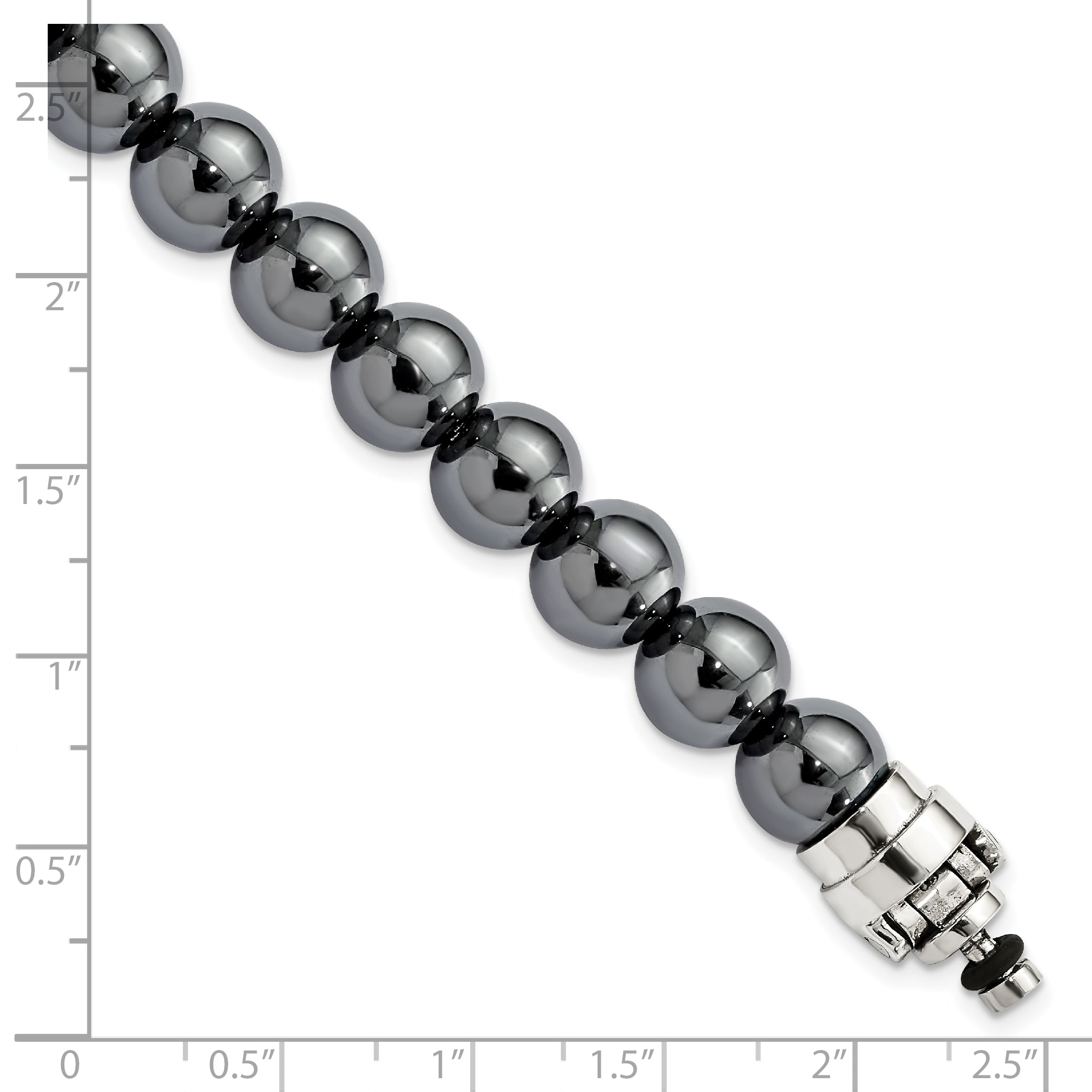 Sterling Silver Reflections 10mm Hematite Beaded 8in Bracelet/Bead not included, sold seperately