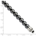 Sterling Silver Reflections 8mm Hematite Beaded 8.5in Bracelet/Bead not included, sold seperately