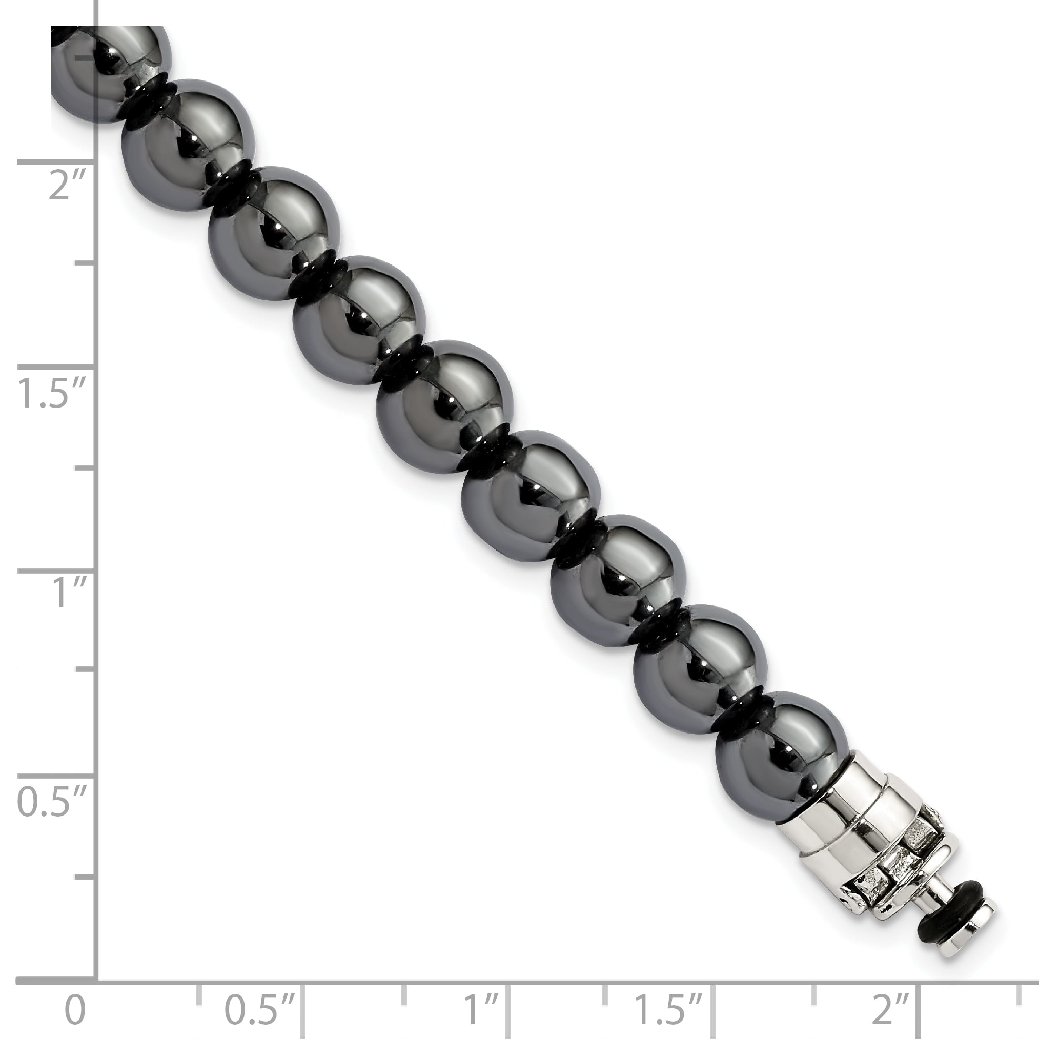Sterling Silver Reflections 8mm Hematite Beaded 8.5in Bracelet/Bead not included, sold seperately