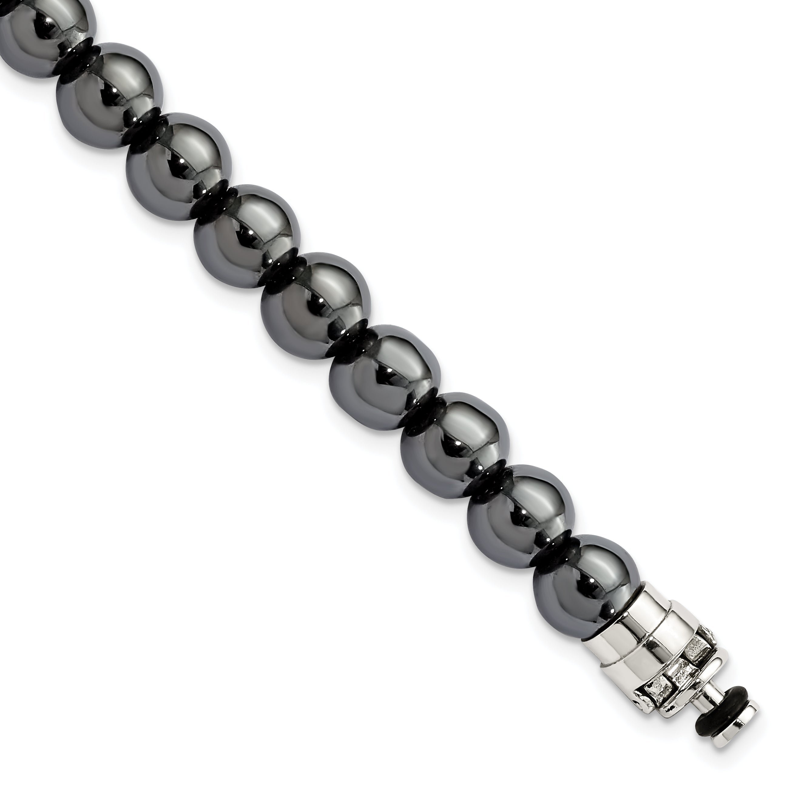 Sterling Silver Reflections 8mm Hematite Beaded 8in Bracelet/Bead not included, sold seperately Secondary image
