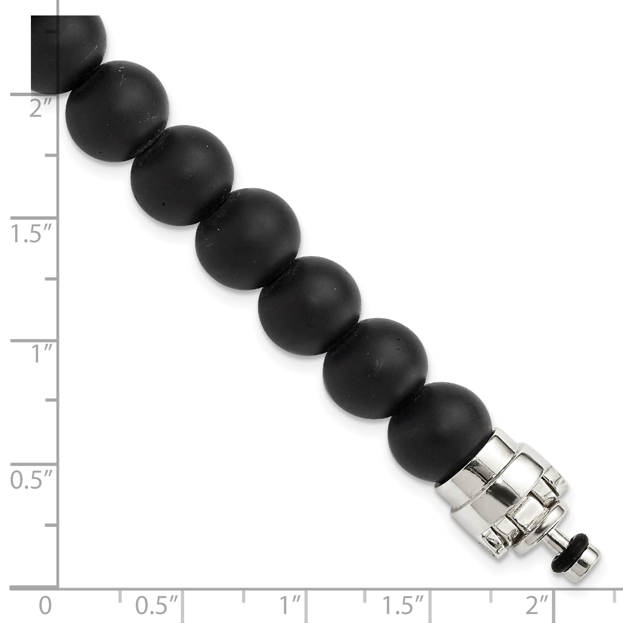Sterling Silver Reflections 10mm Matte Black Onyx Beaded 8.5in Bracelet/Bead not included, sold seperately
