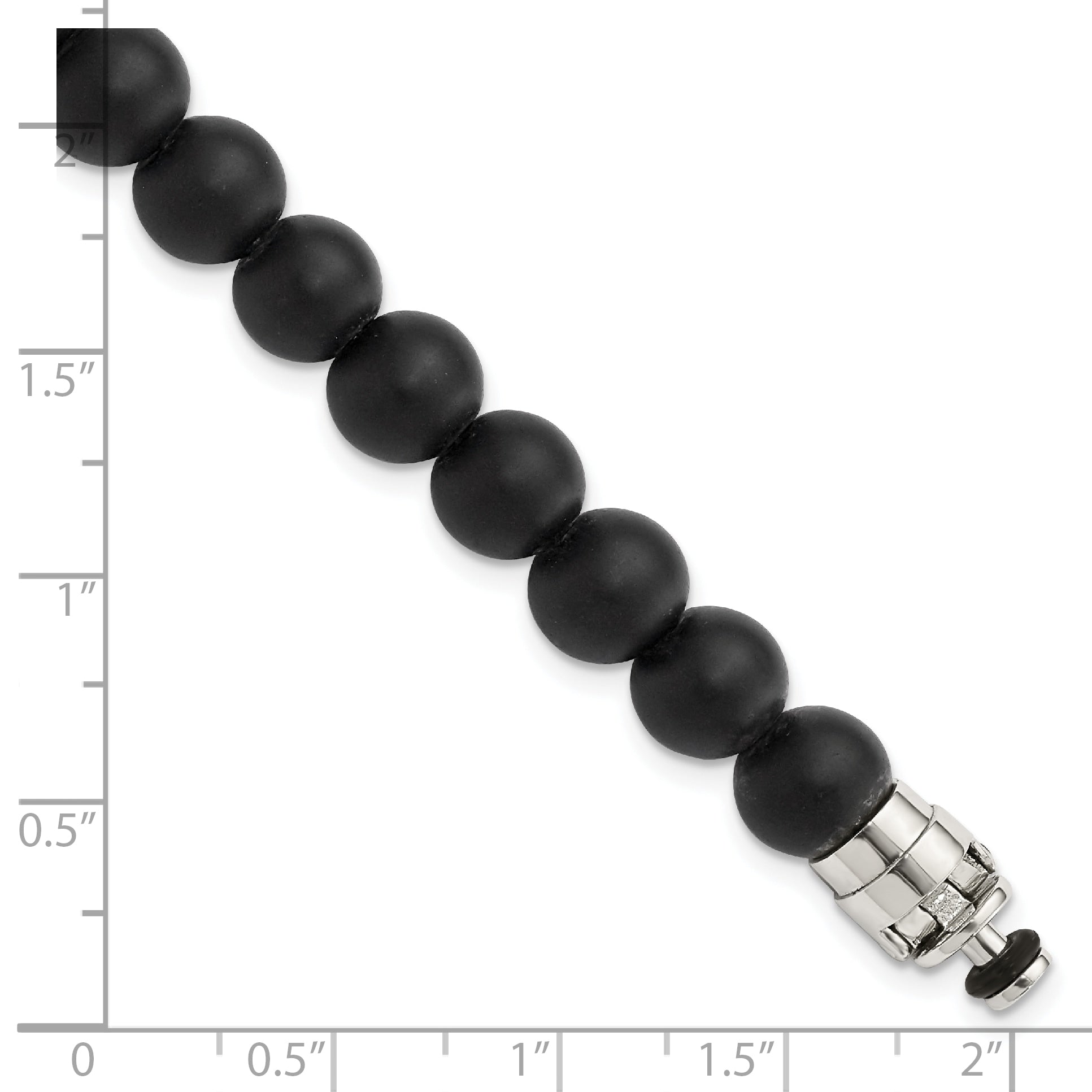 Sterling Silver Reflections 8mm Matte Black Onyx Beaded 8.5in Bracelet/Bead not included, sold seperately