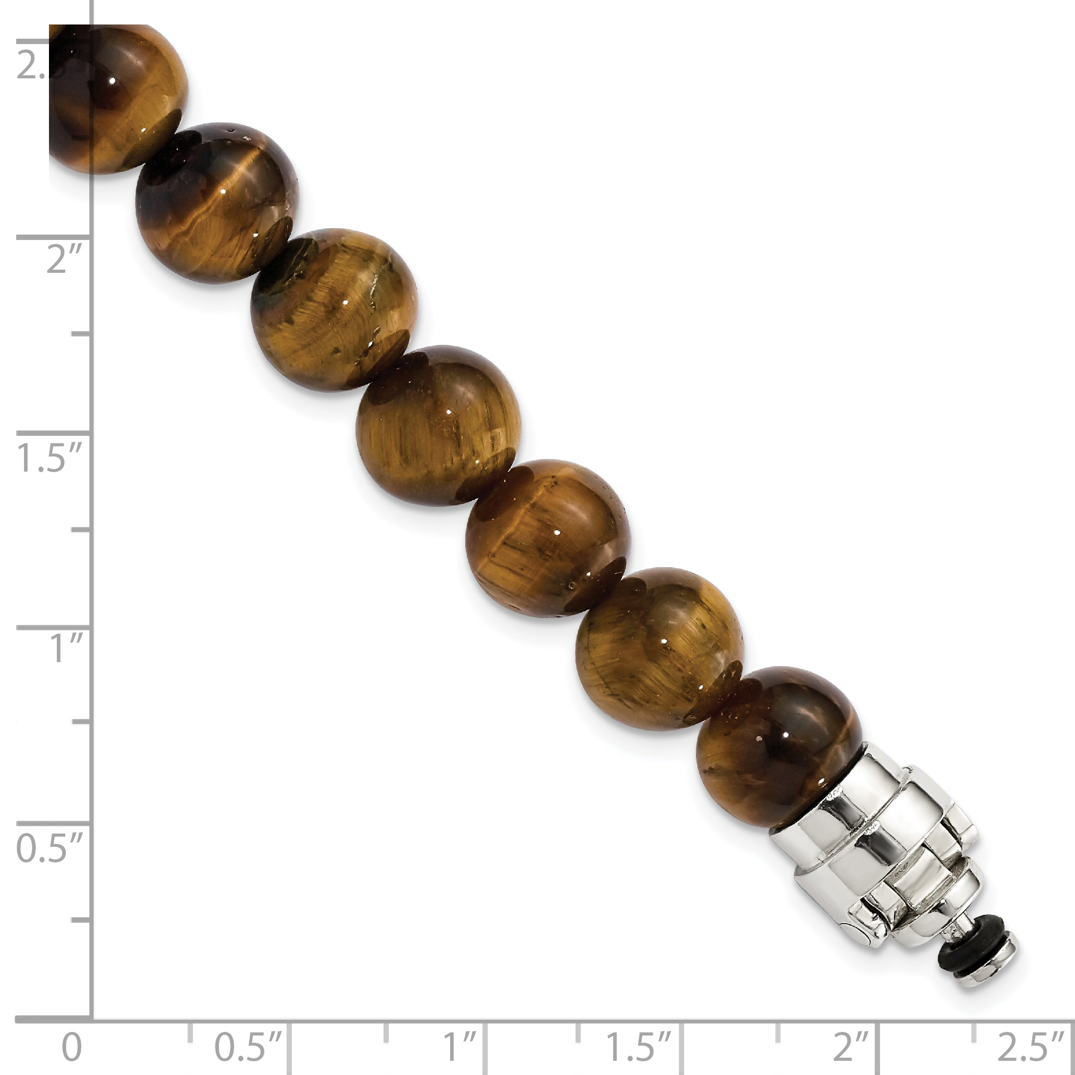 Sterling Silver Reflections 10mm Tigers Eye Beaded 8.5in Bracelet/Bead not included, sold seperately