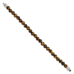 Sterling Silver Reflections 8mm Tigers Eye Beaded 8.5in Bracelet/Bead not included, sold seperately