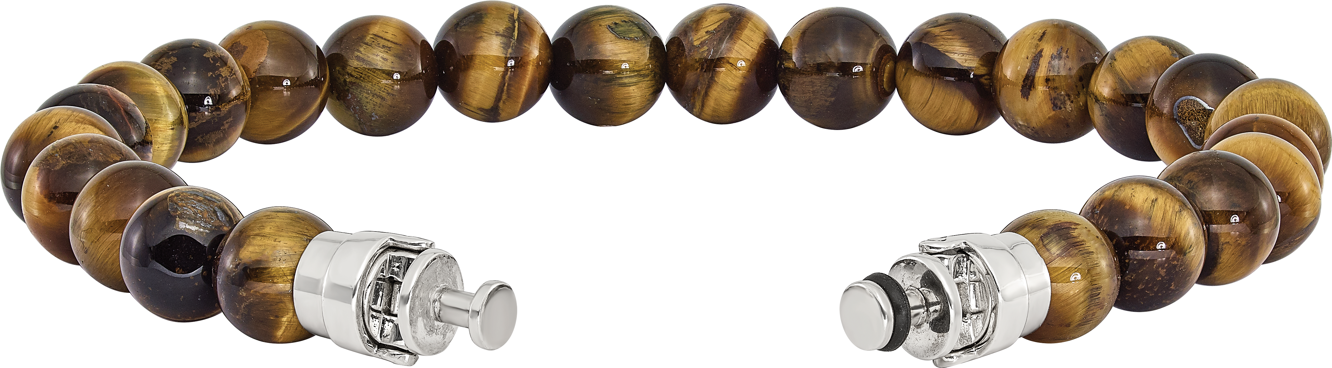 Sterling Silver Reflections 8mm Tigers Eye Beaded 8in Bracelet/Bead not included, sold seperately