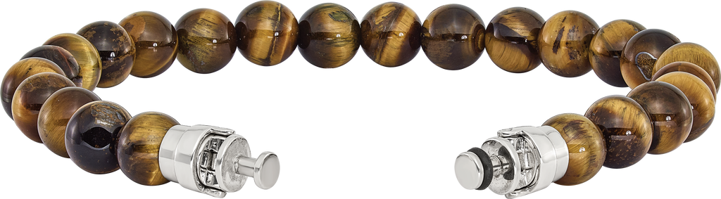 Sterling Silver Reflections 8mm Tigers Eye Beaded 8.5in Bracelet/Bead not included, sold seperately
