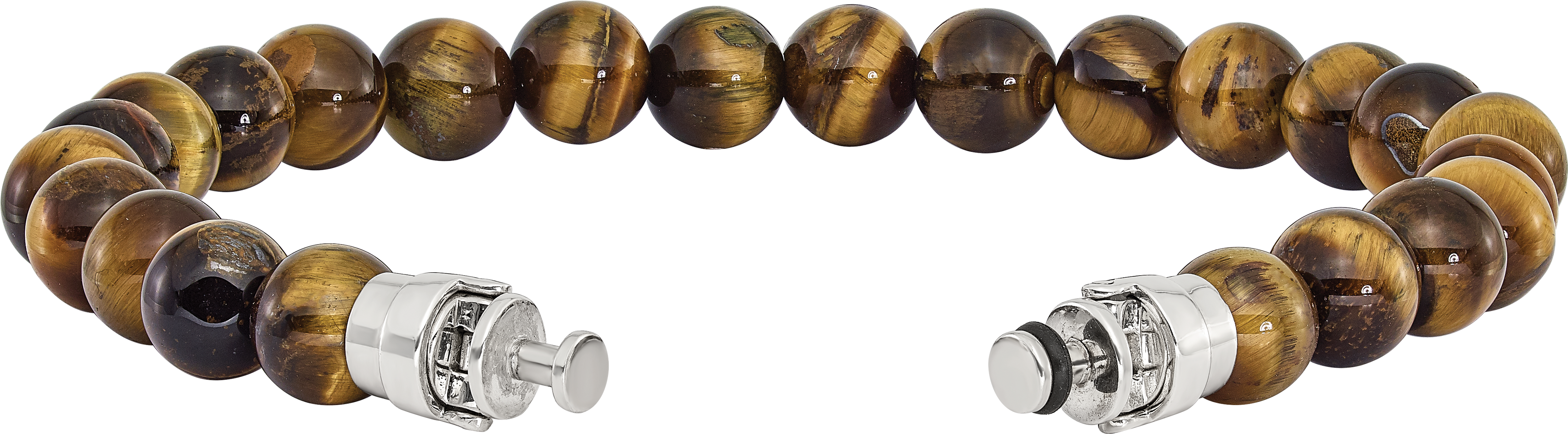 Sterling Silver Reflections 8mm Tigers Eye Beaded 8.5in Bracelet/Bead not included, sold seperately