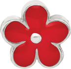 Sterling Silver Reflections Red Enameled Flower Bead