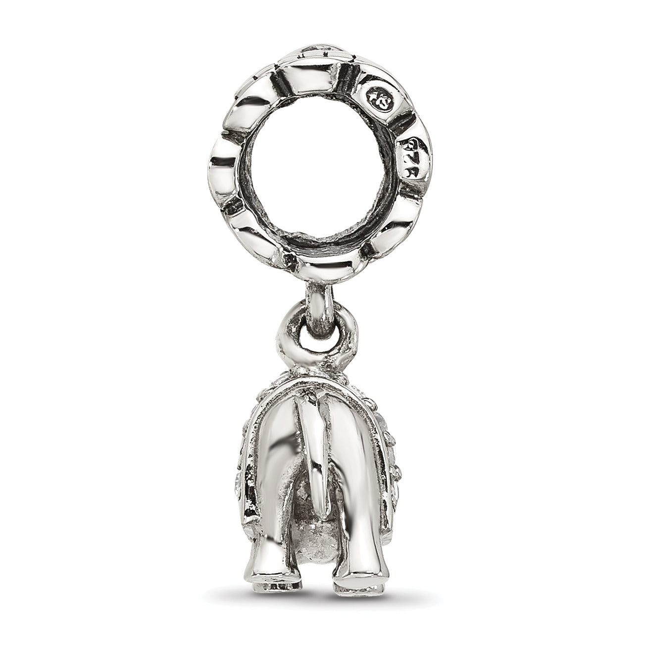 Sterling Silver Reflections CZ Elephant Dangle Bead Secondary image