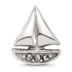 Sterling Silver Reflections Crystal Sailboat Bead