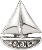 Sterling Silver Reflections Crystal Sailboat Bead