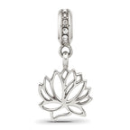 Sterling Silver Reflections Crystal Lotus Flower Dangle Bead