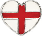 Sterling Silver Reflections Switzerland Enameled Flag Heart Shaped Bead