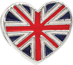 Sterling Silver Reflections United Kingdom Enamel Flag Heart Shaped Bead