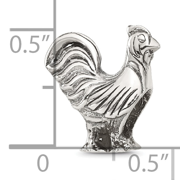 Sterling Silver Reflections Polished Rooster Bead Secondary image