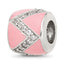Sterling Silver Reflections Pink Enamel with CZ Design Bead