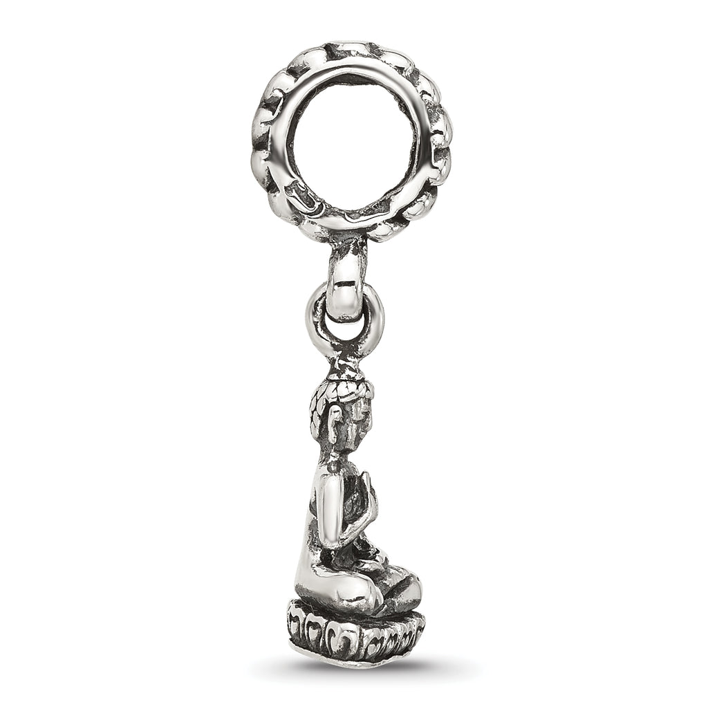 Sterling Silver Reflections Antiqued Budda Dangle Bead