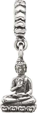 Sterling Silver Reflections Antiqued Budda Dangle Bead
