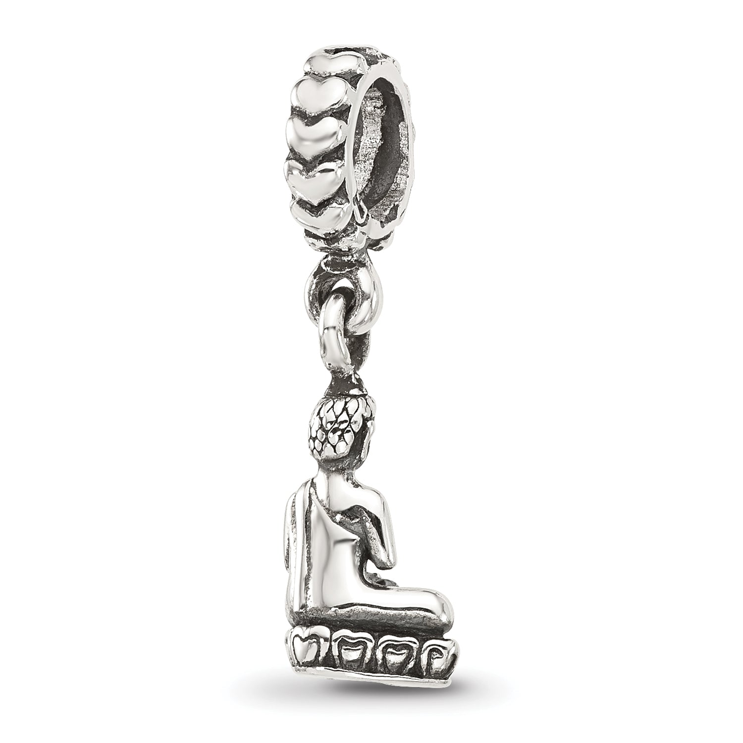 Sterling Silver Reflections Antiqued Budda Dangle Bead