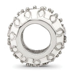 Sterling Silver Reflections White Enamel and CZ Fancy Bead