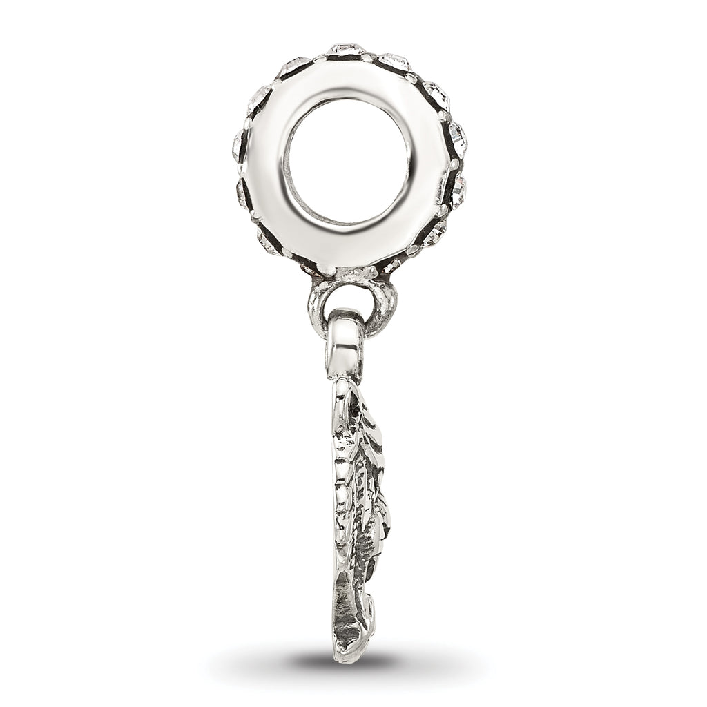 Sterling Silver Reflections Crystal Tiger Head Dangle Bead