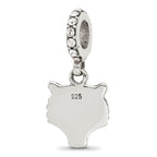 Sterling Silver Reflections Crystal Tiger Head Dangle Bead