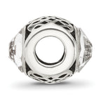 Sterling Silver Reflections Antiqued Clear Crystal Bead
