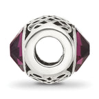 Sterling Silver Reflections Antiqued Purple Crystal Bead