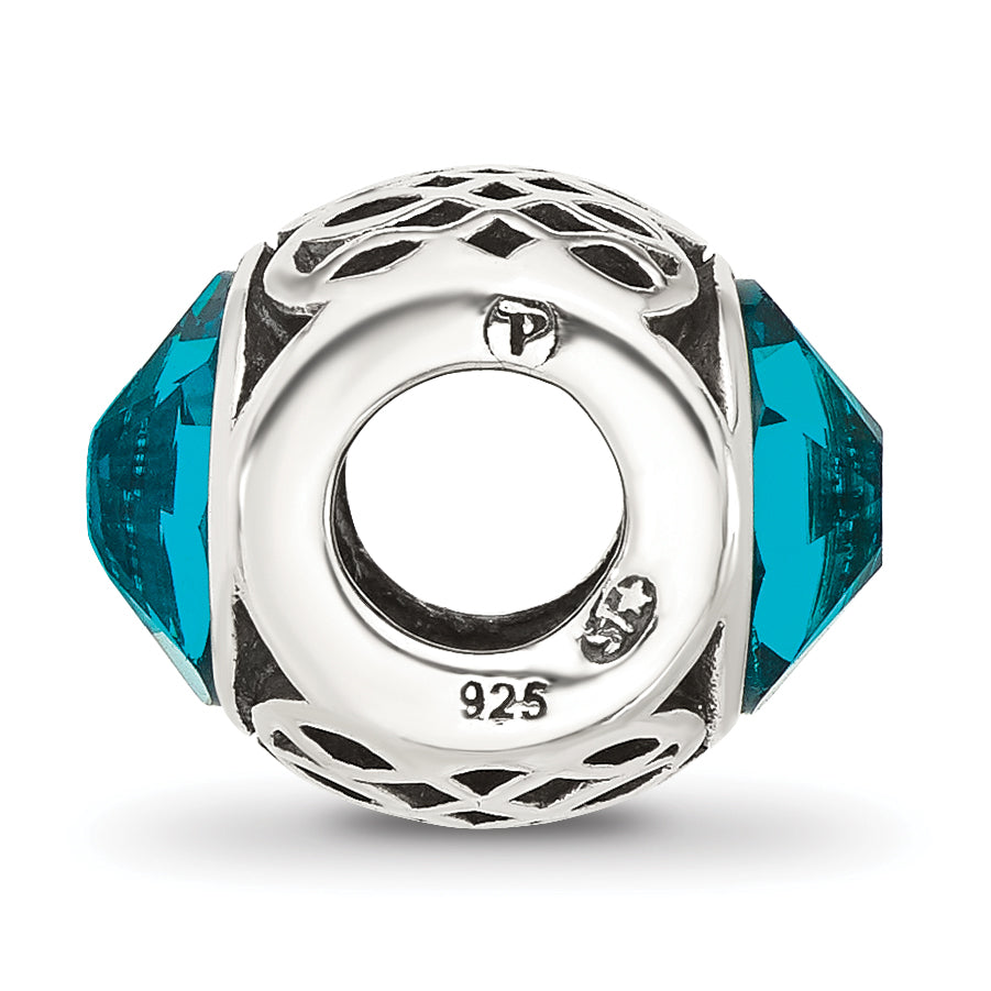 Sterling Silver Reflections Antiqued Teal Crystal Bead Secondary image