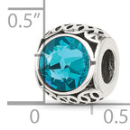 Sterling Silver Reflections Antiqued Teal Crystal Bead