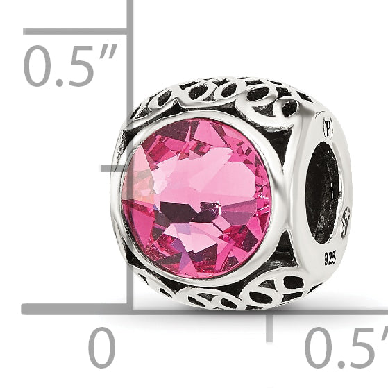 Sterling Silver Reflections Antiqued Pink Crystal Bead Secondary image