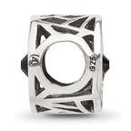 Sterling Silver Reflections Black Crystal Spider Web Bead