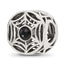 Sterling Silver Reflections Black Crystal Spider Web Bead