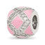 Sterling Silver Reflections CZ Pink Enameled Fancy Bead