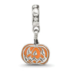 Sterling Silver Reflections Orange Enameled Pumpkin Dangle Bead