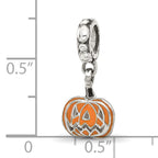 Sterling Silver Reflections Orange Enameled Pumpkin Dangle Bead