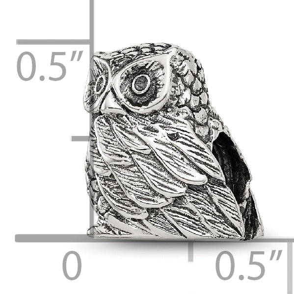 Sterling Silver Reflections Polished Owl Bead Secondary image